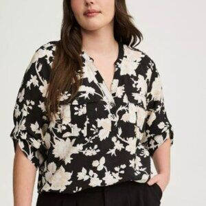NWT Torrid Harper 3/4 Sleeve Blouse 1X/14-16